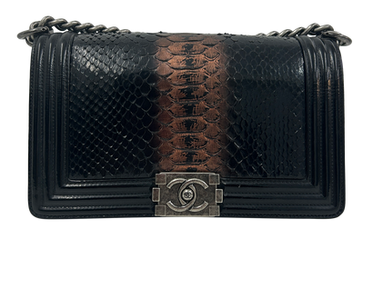 Boy Bag, 3.000&euro;, Bolso, Marrón/Negro, Animal - Pitón, Vista frontal