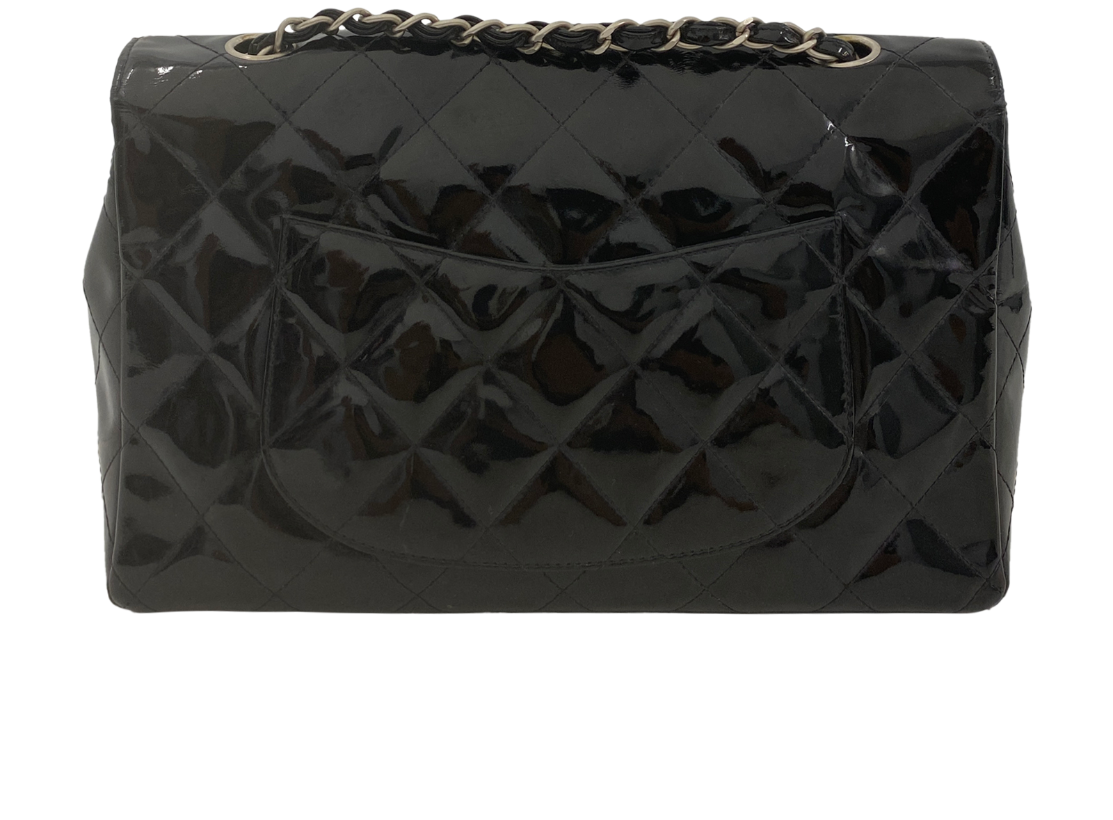 Single Flap Patent, 2.100&euro;, Bolso, Negro, Cuero - Charol, Vista trasera