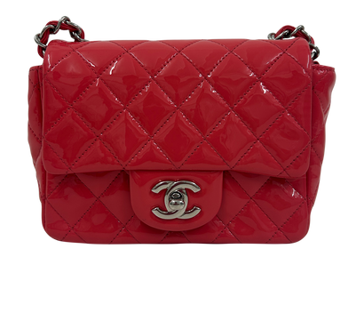 Classic Mini Single Flap, 2.100&euro;, Bolso, Rosa, Cuero - Charol, Vista frontal