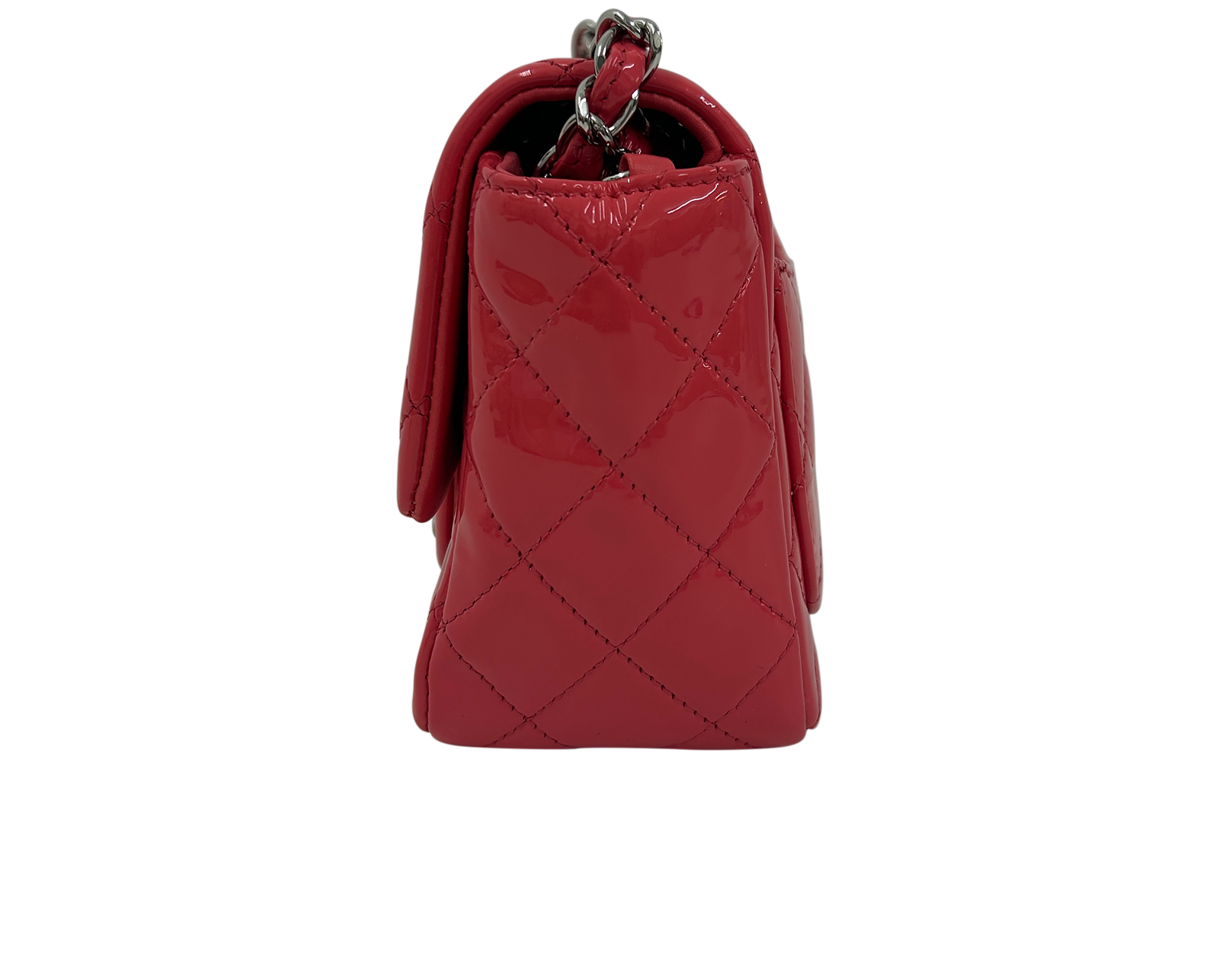 Classic Mini Single Flap, 2.100&euro;, Bolso, Rosa, Cuero - Charol, Vista inferior