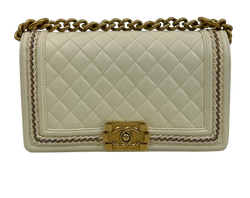 Boy Bag Small,Piel/Cadena,Beige/Dorado,24260323(2013),3