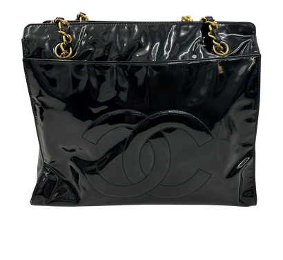 Chanel Tote Charol Negro, vista frontal