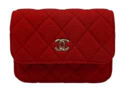 Chanel Clutch, Tejido, Rojo, 4, DB, Box, L520