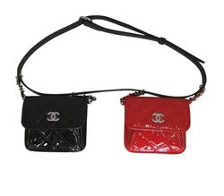 Mini Flaps Bags Cinturon, Charol, Rojo/Negro, 29213817, Box, DB