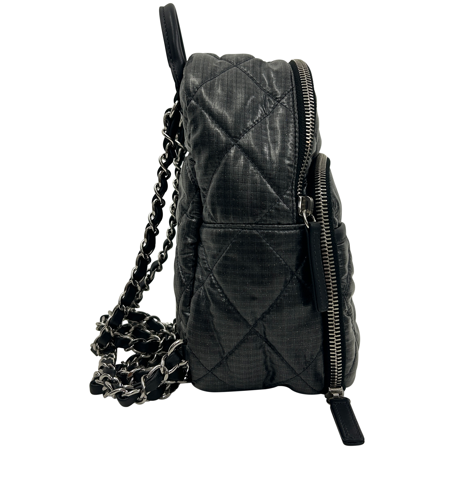 Coco Neige Mochila, 3.100&euro;, Bolso, Gris, Animal - Piel/Polímero - Nylon, Vista lateral