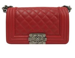 Mini Boy Bag Quilted,Piel,Rojo,20572877,DB,Cards,4