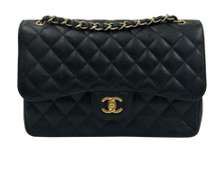 Jumbo Clasico, Flap,Piel Caviar, Negro,3,17670028