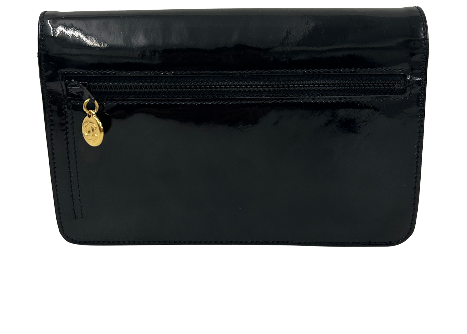 Crossbody Vintage, 790&euro;, Bolso, Negro, Cuero - Charol, Vista trasera