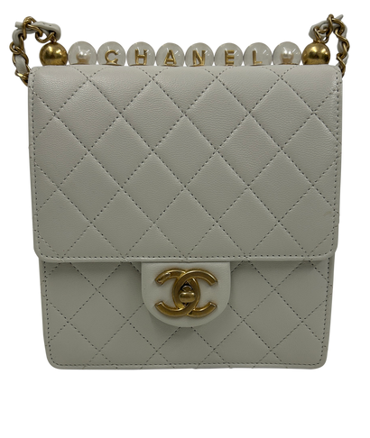 Mini Chic Pears Bandolera, 2.900&euro;, Bolso, Blanco, Animal - Piel, Vista frontal