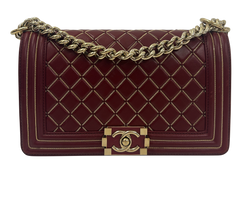 Boy Bag Small,Quilted,Piel,Rojo/Dorado,24717341(2017),3*