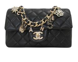 Chanel Rectangular Flap Coco Charms Small, Piel, Negro, 31024473, DB, 2021