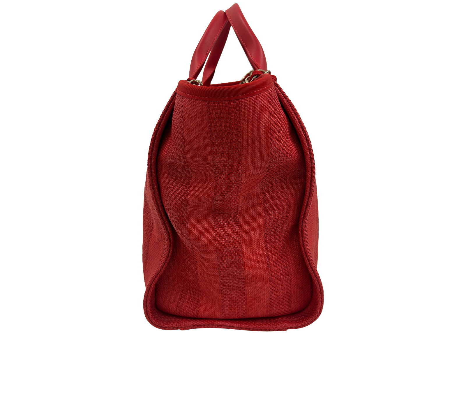 Tote Tejido Rayas, 2.400&euro;, Bolso, Rojo, Animal - Piel/Tejido - General, Vista lateral
