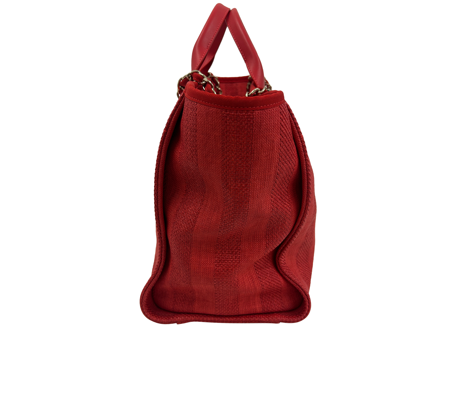 Tote Tejido Rayas, 2.400&euro;, Bolso, Rojo, Animal - Piel/Tejido - General, Vista inferior