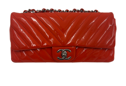 Chevron Single Flap, Charol, Naranja,1341180,3*