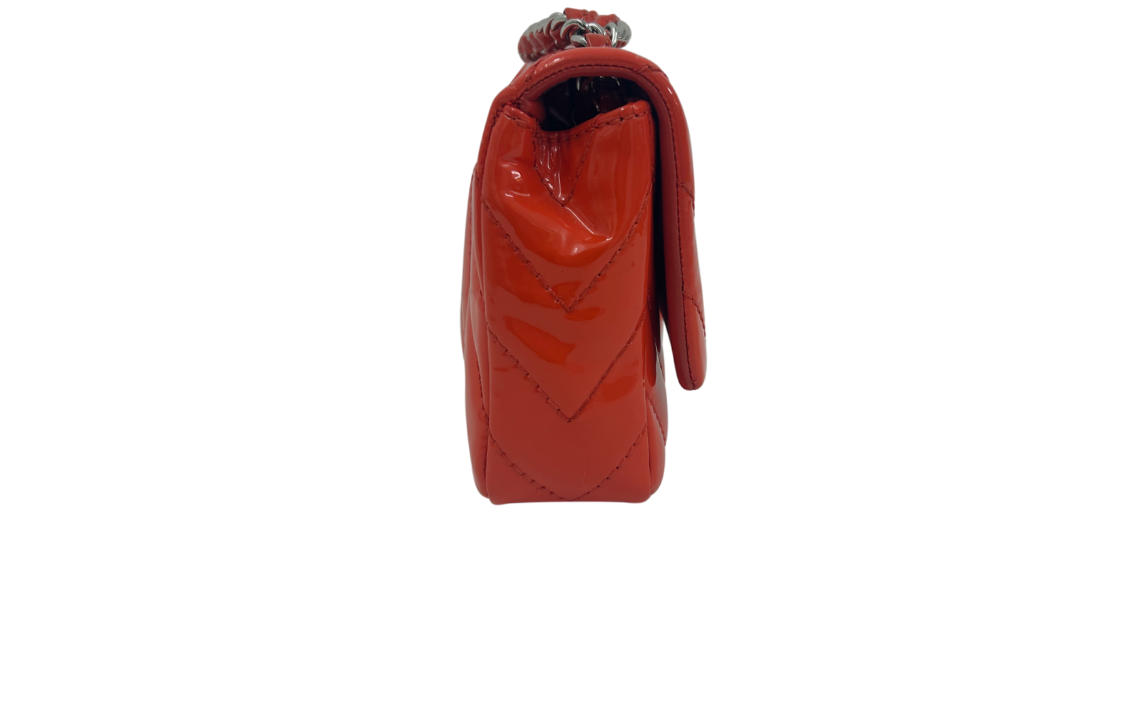 Chevron, 2.100&euro;, Bolso, Naranja, Cuero - Charol, Vista lateral