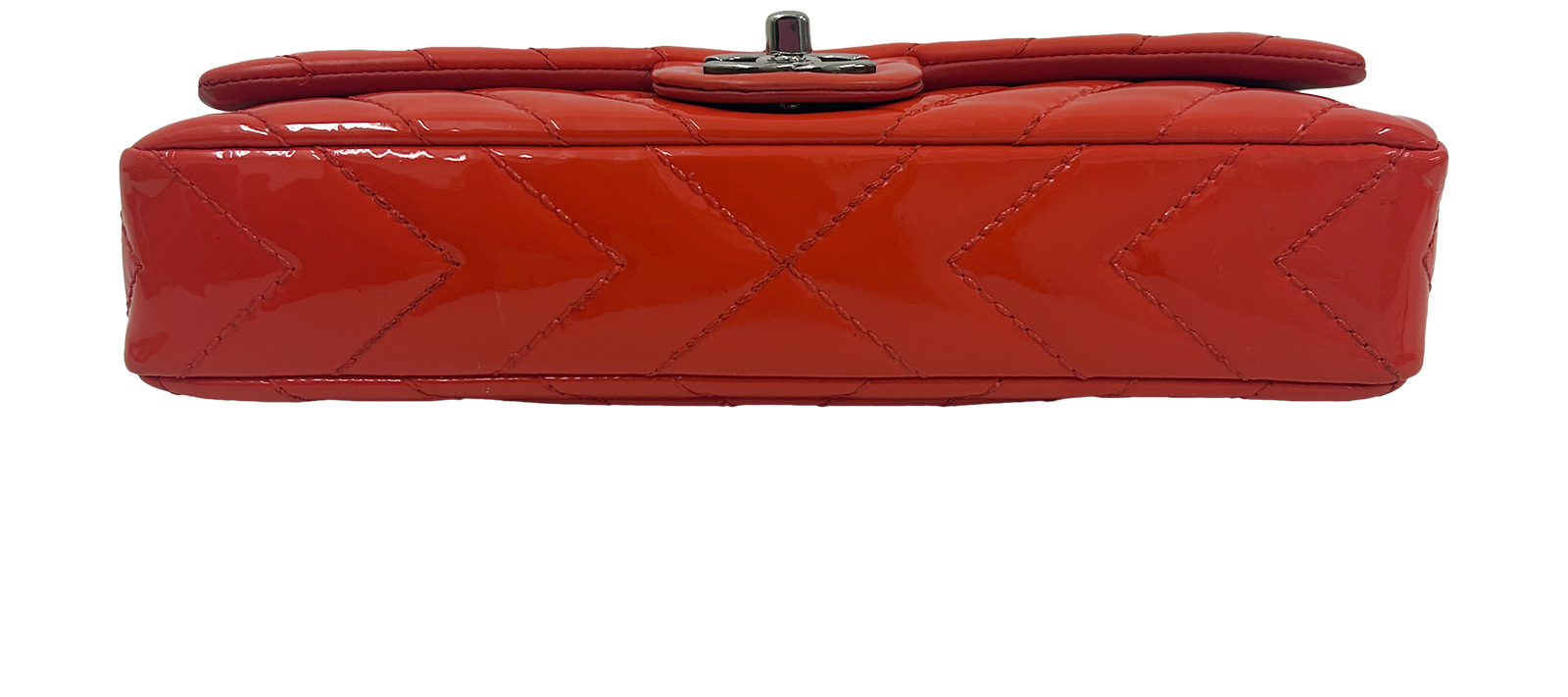 Chevron, 2.100&euro;, Bolso, Naranja, Cuero - Charol, Vista superior