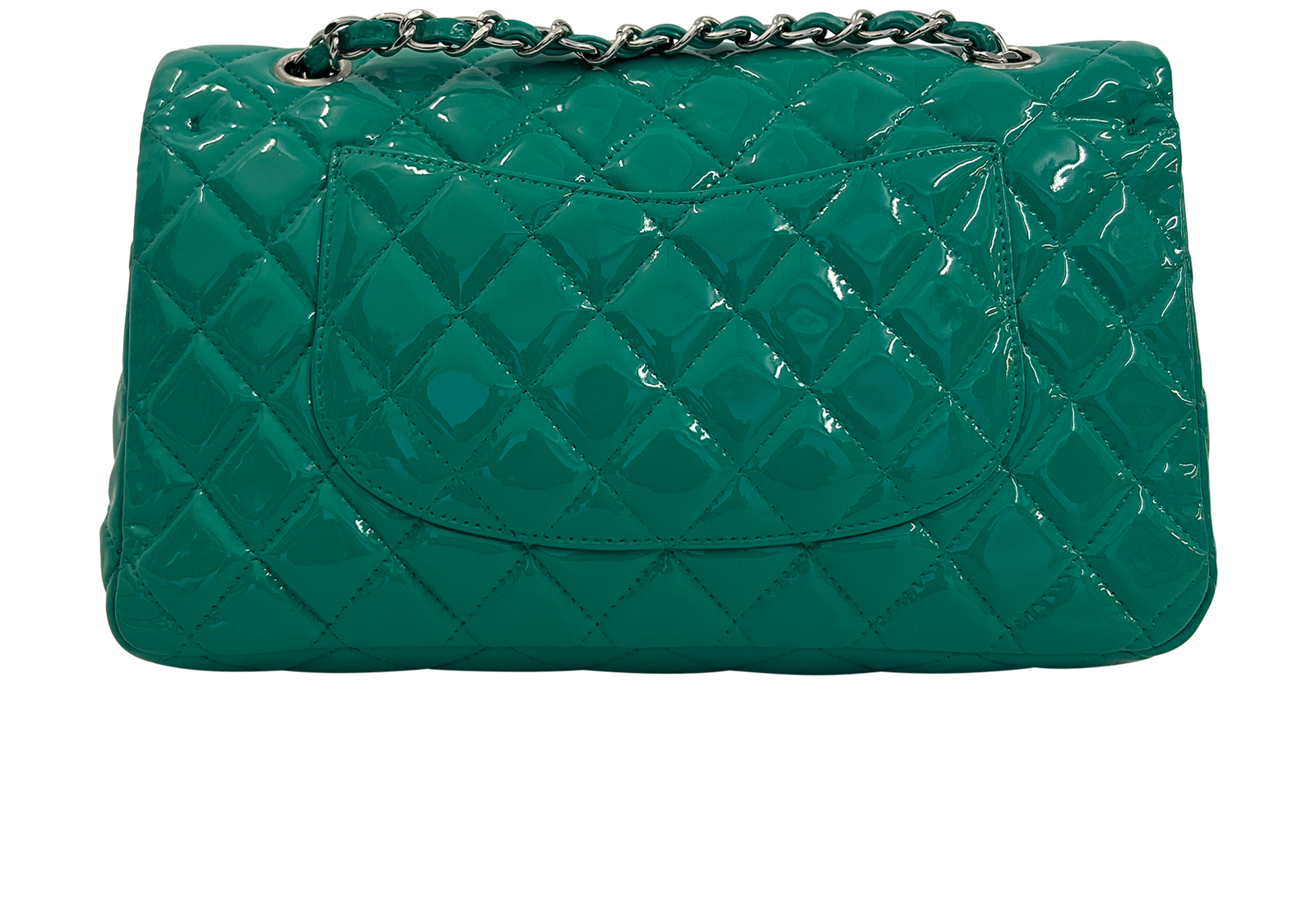 Classic Doble Flap, 2.900&euro;, Bolso, Verde, Cuero - Charol, Vista trasera