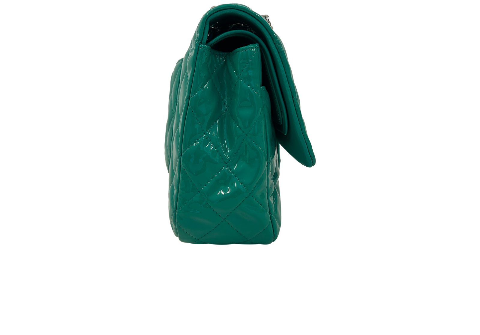 Classic Doble Flap, 2.900&euro;, Bolso, Verde, Cuero - Charol, Vista lateral