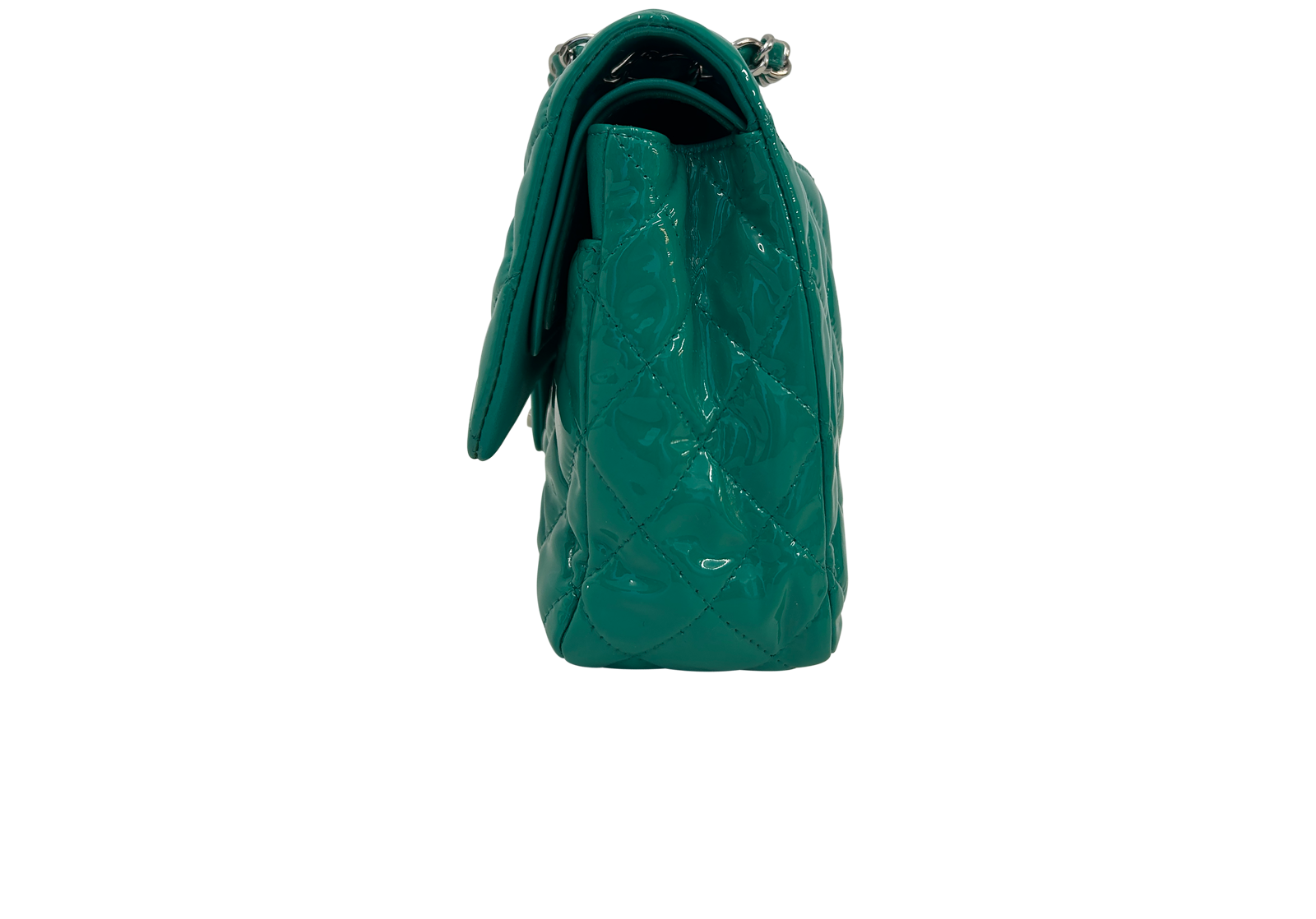 Classic Doble Flap, 2.900&euro;, Bolso, Verde, Cuero - Charol, Vista inferior