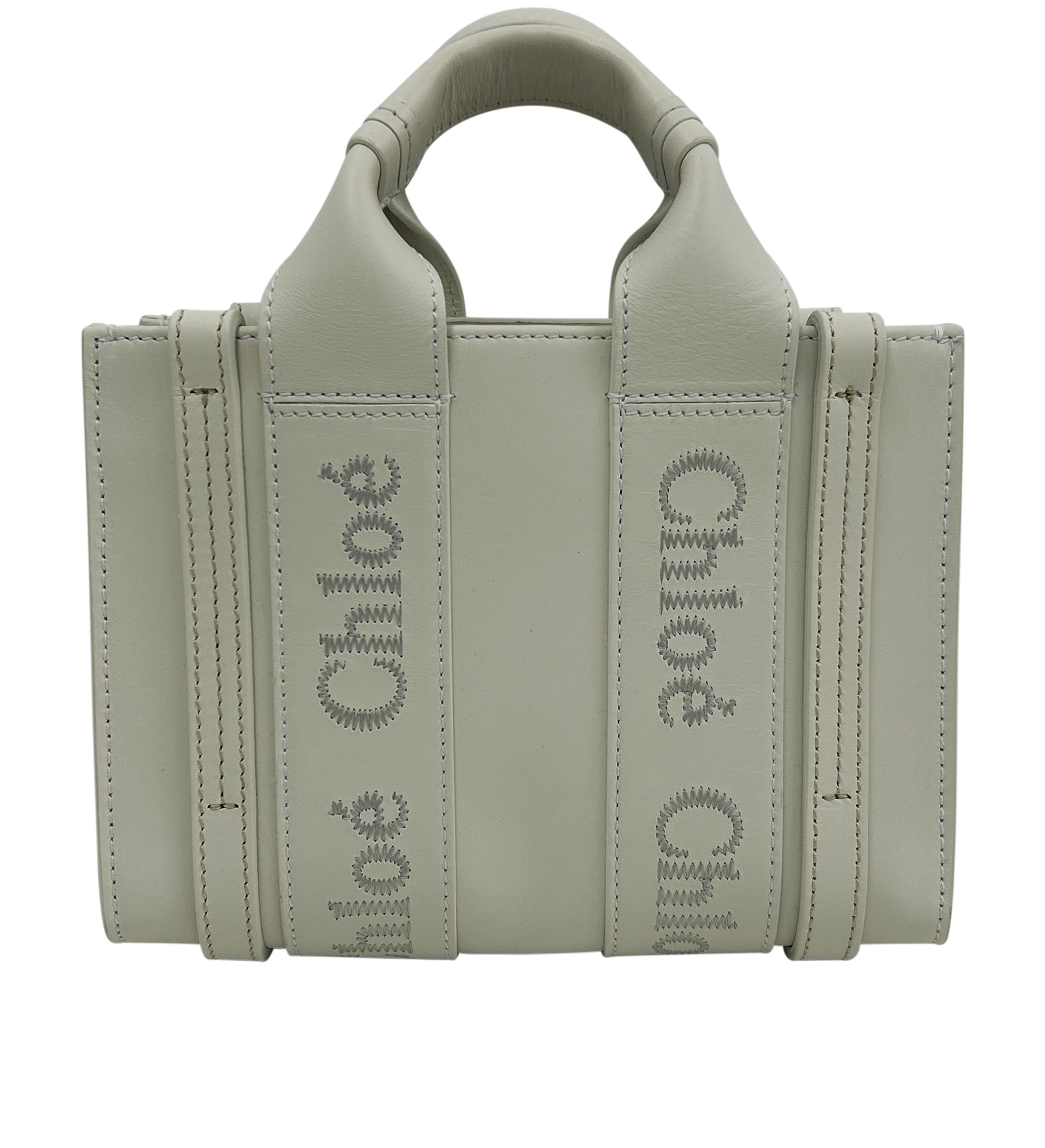 Woody Tote Mini, 590&euro;, Bolso, Blanco, Animal - Piel, Vista trasera