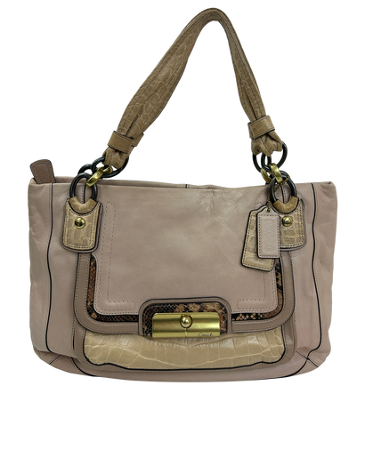 Tote Solapa, 80€, Bolso, Beige, Animal - Piel, Vista frontal