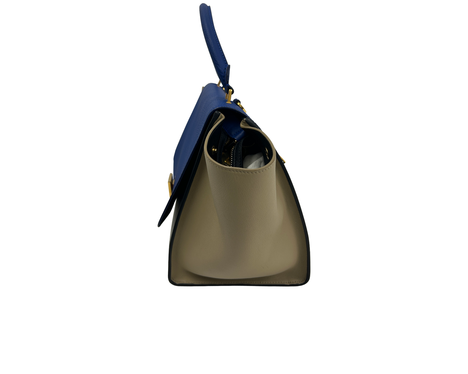 Trapeze con Correa, 620&euro;, Bolso, Azul/Beige/Negro, Animal - Piel, Vista inferior