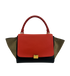 Trapeze Mediano, 650&euro;, Bolso, Beige/Negro/Rojo, Animal - Piel/Cuero - Ante, Vista frontal