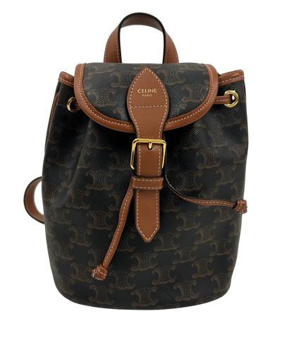 Mochila Folco Mini Triomphe, 690&euro;, Bolso, Marrón, Canvas - General, Vista frontal