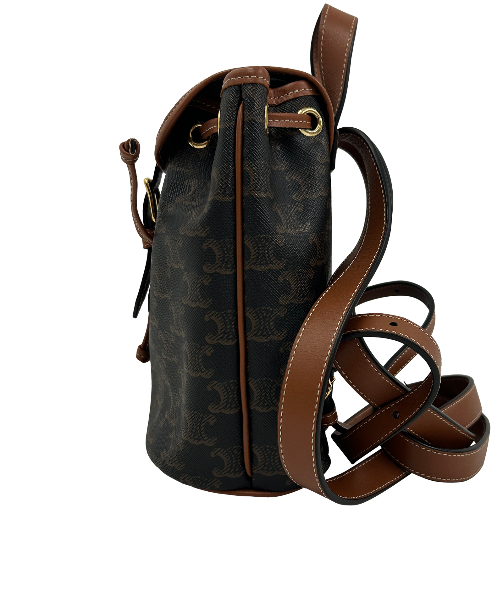 Mochila Folco Mini Triomphe, 690&euro;, Bolso, Marrón, Canvas - General, Vista inferior