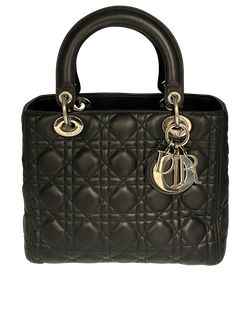 Lady Dior M, Piel, Negro,3,Strap, 16-BO-0137