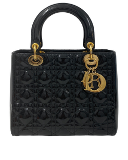 Lady Dior Small, Charol, 3, DB, Box, Card, Strap, 01-BO1118