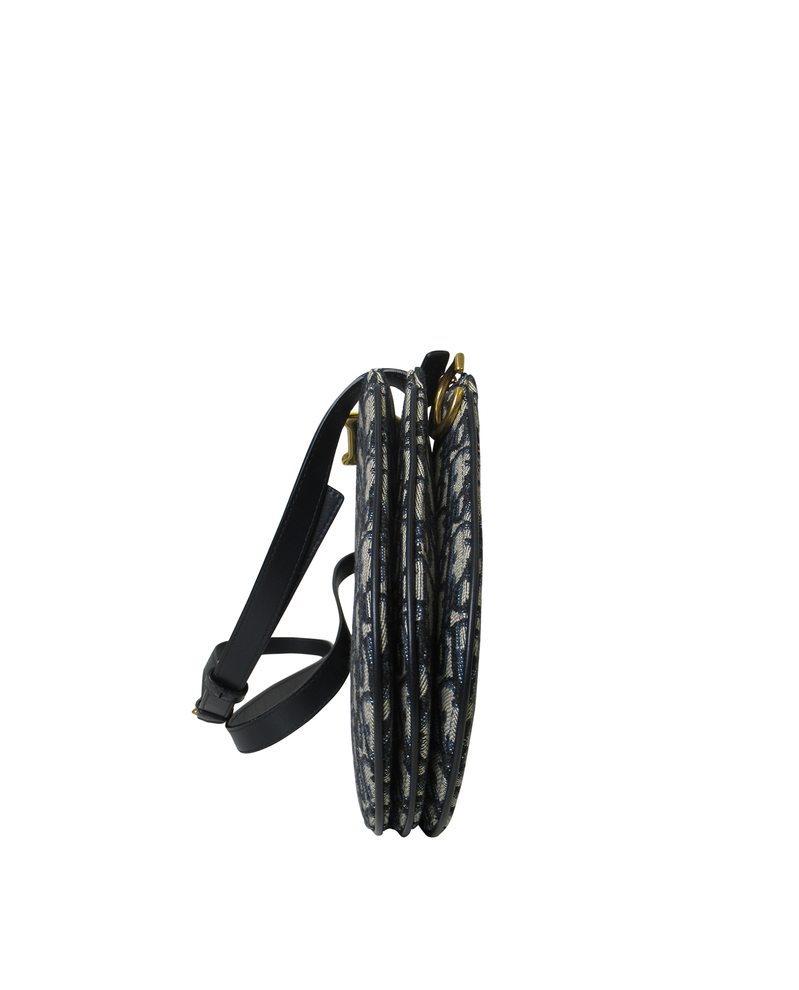 Pochette/Bandolera Saddle Oblique, 775&euro;, Azul, Animal - Piel, Vista lateral