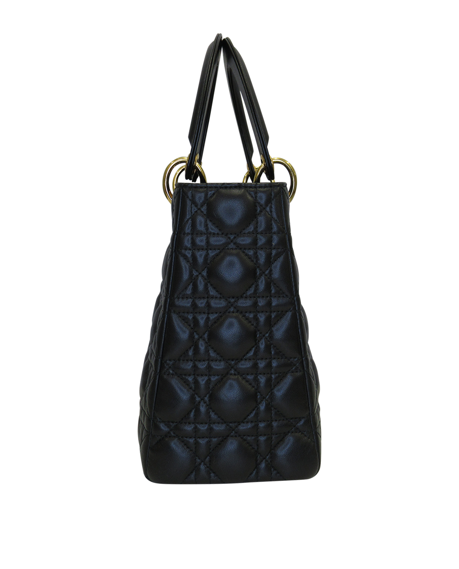 Lady Dior, 1.900&euro;, Bolso, Negro, Animal - Piel, Vista lateral