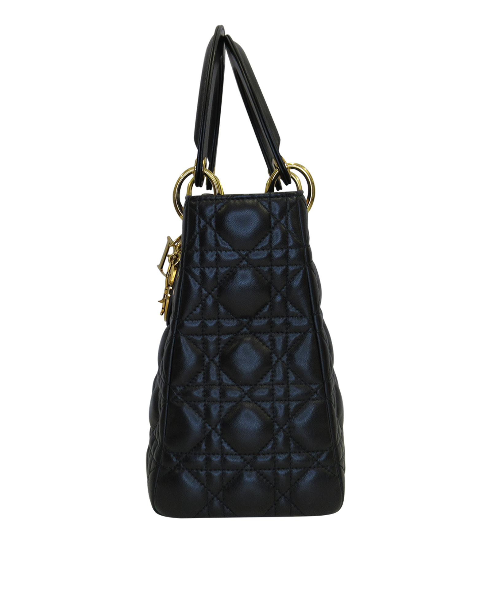 Lady Dior, 1.900&euro;, Bolso, Negro, Animal - Piel, Vista inferior