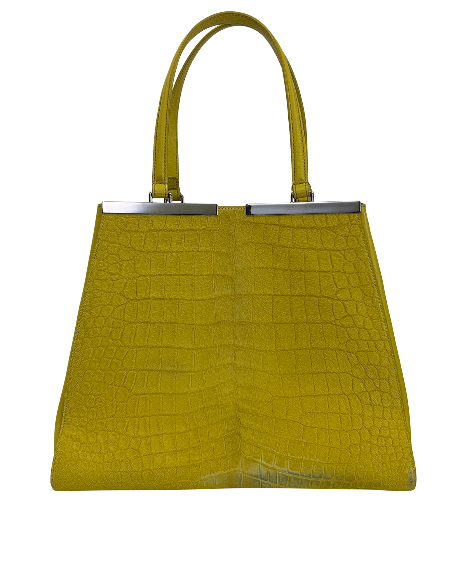 3 Jour, 590&euro;, Bolso, Amarillo, Animal - Pelo De Potro, Vista trasera