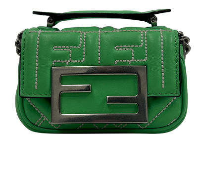 Nano Baguette, 490&euro;, Bolso, Verde, Animal - Piel, Vista frontal