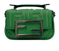 Nano Baguette, Piel, Stitches, Verde, Card,4*