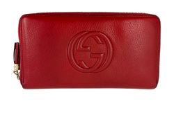 Gucci Billetera Soho, Piel, Rojo, 2, 291102