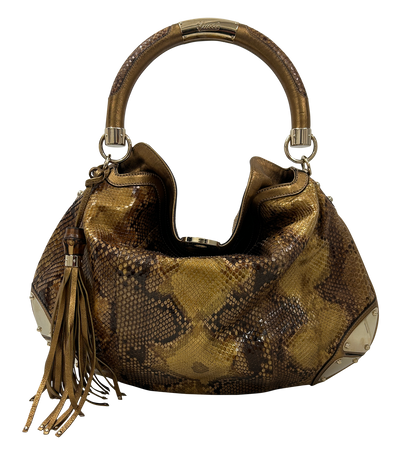 Indy Large, 710&euro;, Bolso, Marrón, Animal - Pitón, Vista frontal