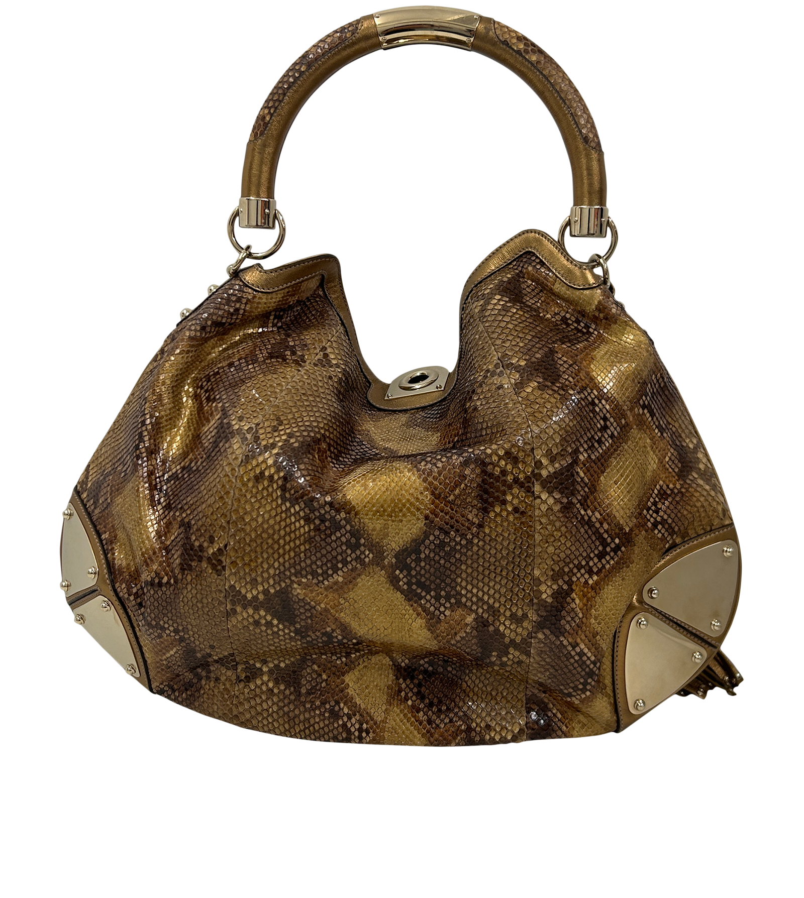 Indy Large, 710&euro;, Bolso, Marrón, Animal - Pitón, Vista trasera
