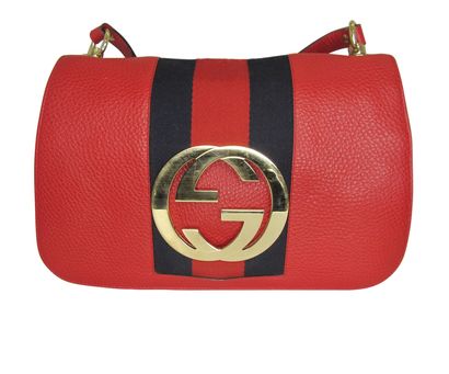 Interloking Buckle, 490&euro;, Bolso, Rojo, Animal - Piel, Vista frontal