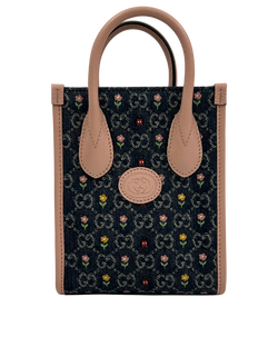 Limited Edition Mini Tote Crossbody,Denim/Rosa,671623,DB,Crds,4