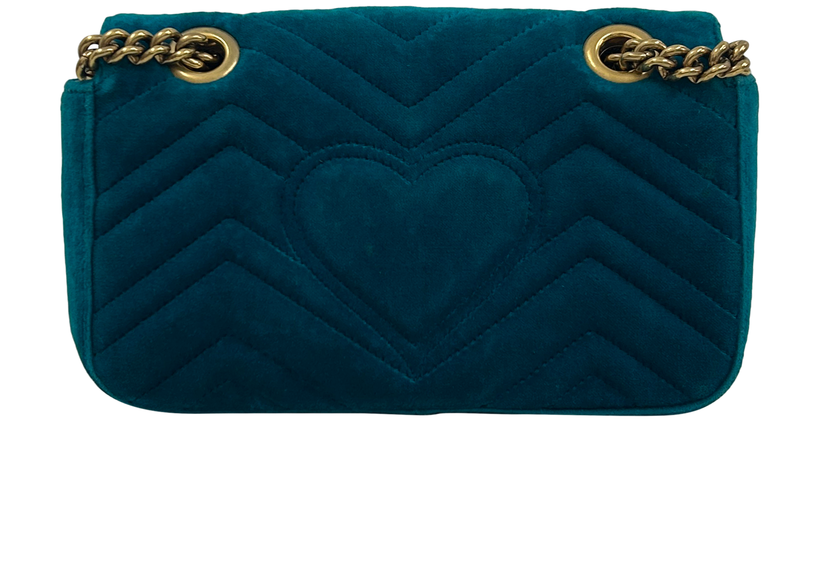 Marmont, 740&euro;, Bolso, Verde, Textil - Terciopelo, Vista trasera