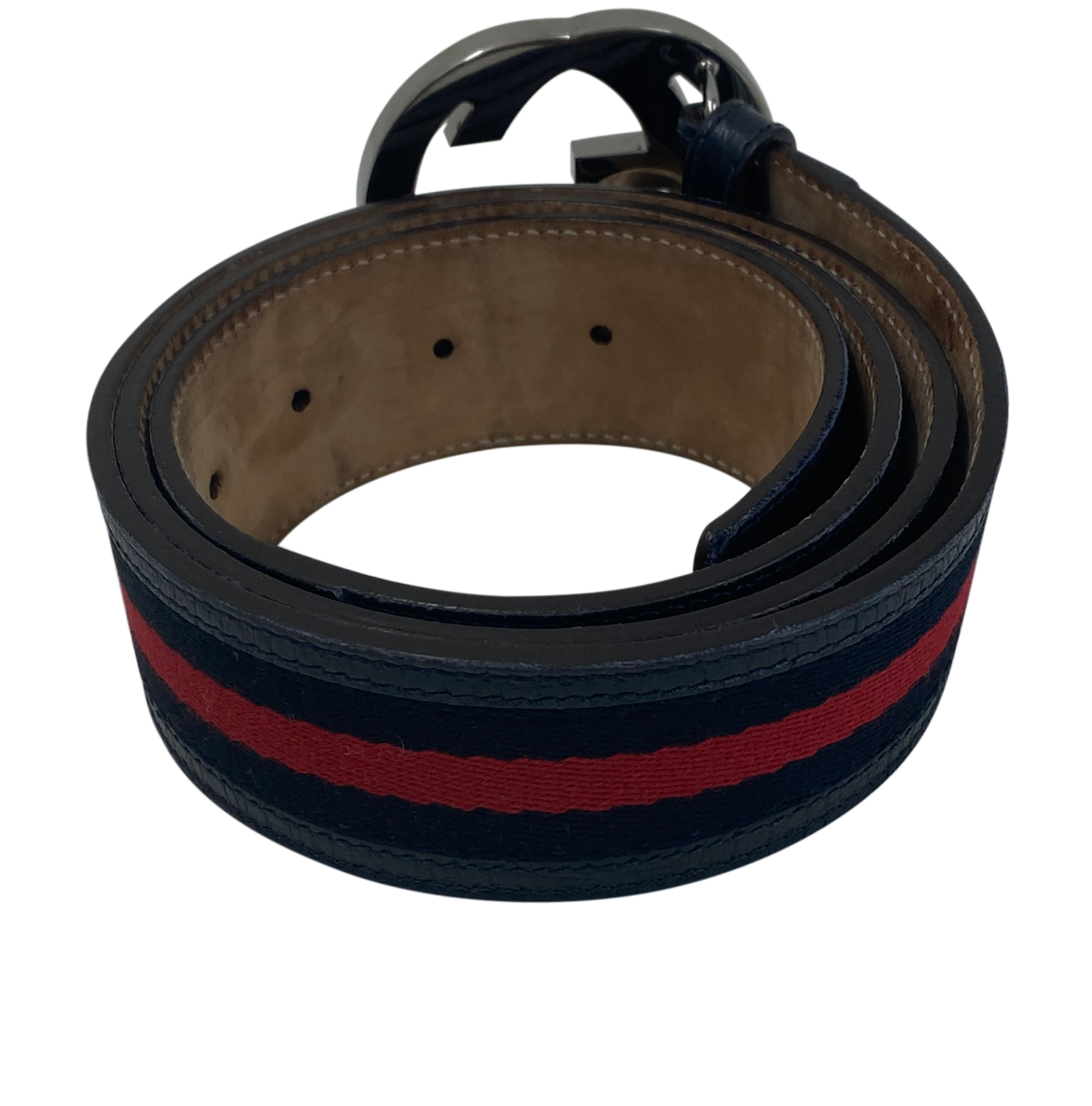Gucci Belt 95, 180&euro;, Accesorios, Azul/Rojo, Animal - Piel/Tejido - General, Vista trasera
