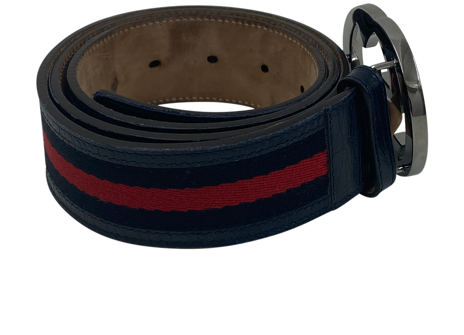 Gucci Belt 95, 180&euro;, Accesorios, Azul/Rojo, Animal - Piel/Tejido - General, Vista lateral