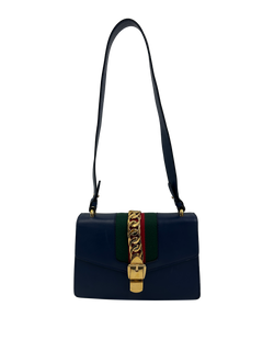 Sylvie M con Correa,Piel,Azul Marino/Nastro,421882,1*