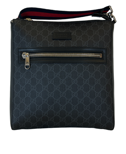 GG Messenger Nastro, 690&euro;, Bolso, Azul/Negro/Rojo, Canvas - General, Vista frontal