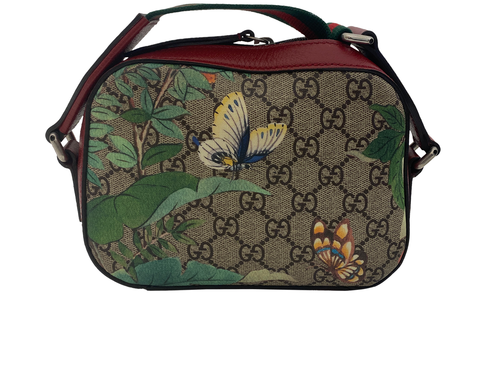 Bandolera Pájaro, 850&euro;, Bolso, Beige/Rojo, Canvas - General, Vista trasera