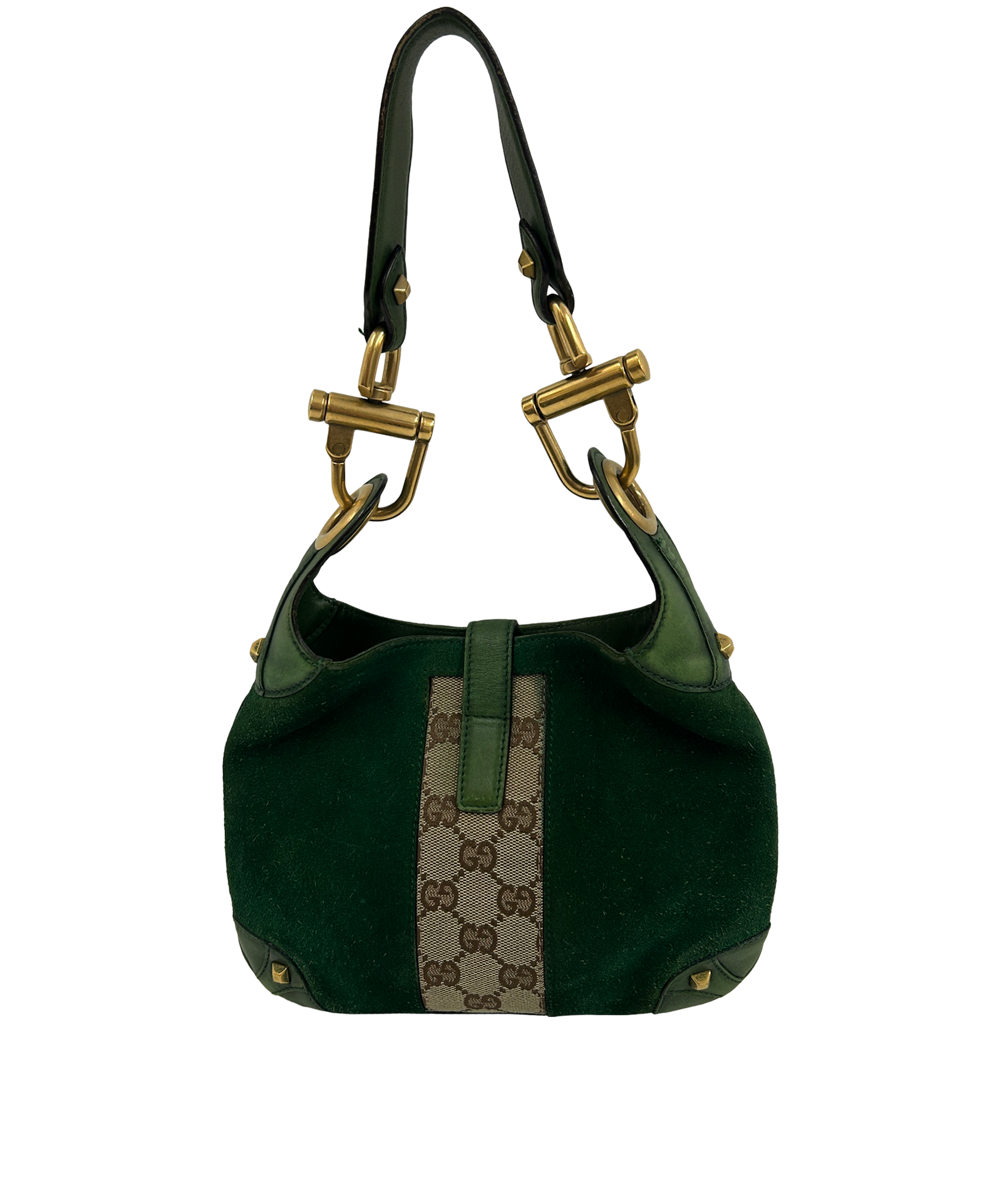 Jackie, 390&euro;, Bolso, Verde, Cuero - Ante, Vista trasera