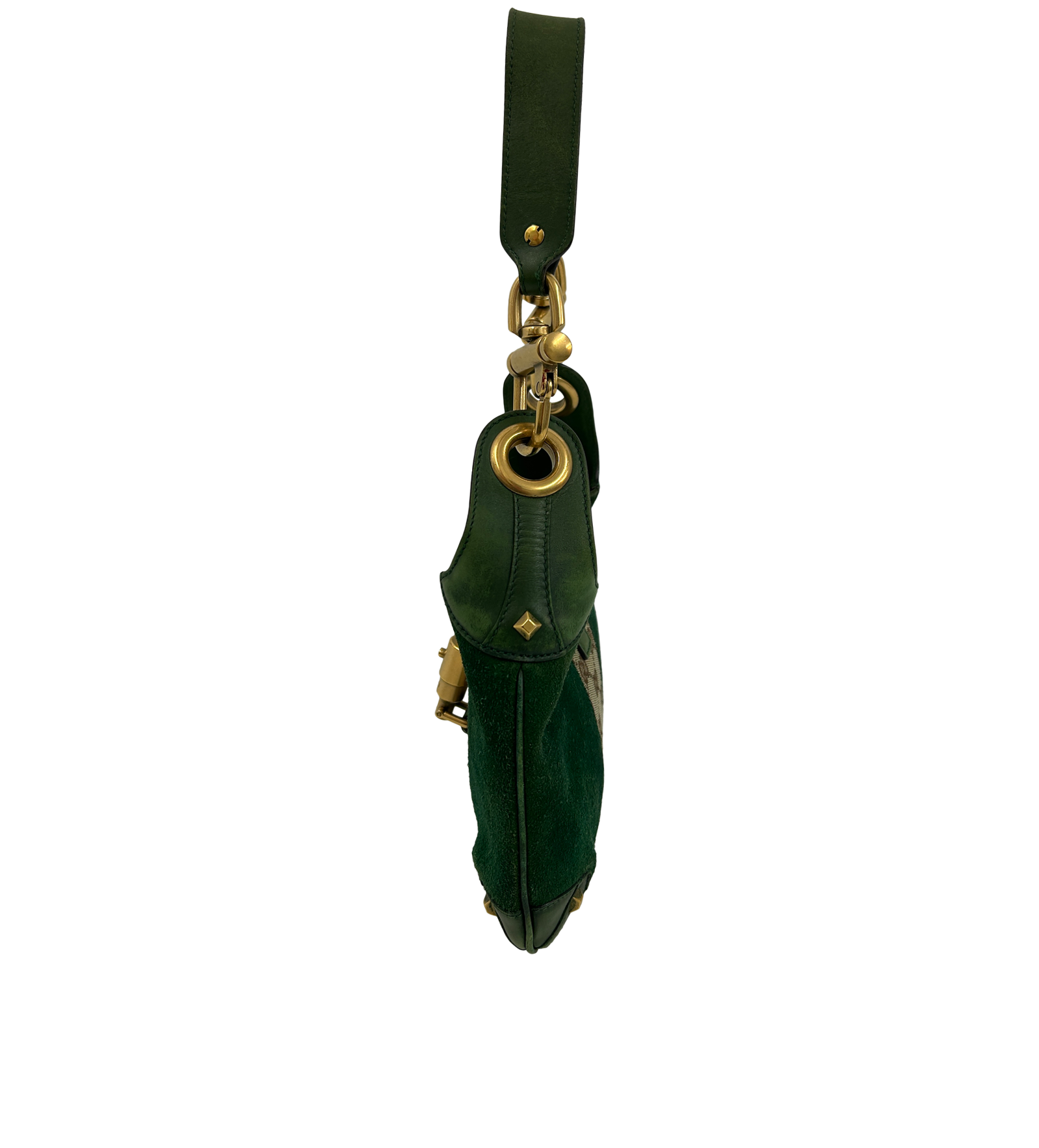Jackie, 390&euro;, Bolso, Verde, Cuero - Ante, Vista inferior